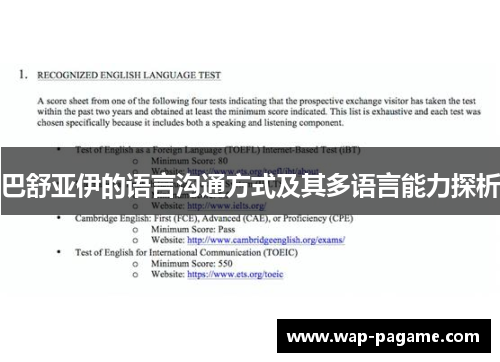 巴舒亚伊的语言沟通方式及其多语言能力探析 巴舒亚伊的语言沟通方式及其多语言能力探析
