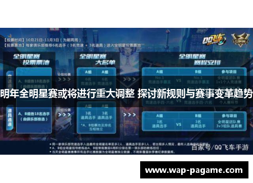 明年全明星赛或将进行重大调整 探讨新规则与赛事变革趋势
